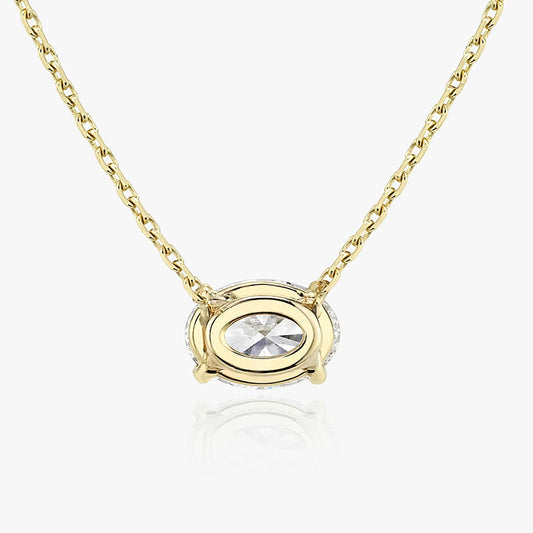 “Oval Gleam” S925 Sterling Silver Geometric Oval Zircon Necklace