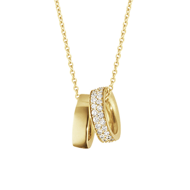 “Double Orbit” S925 Sterling Silver Double Circle Necklace