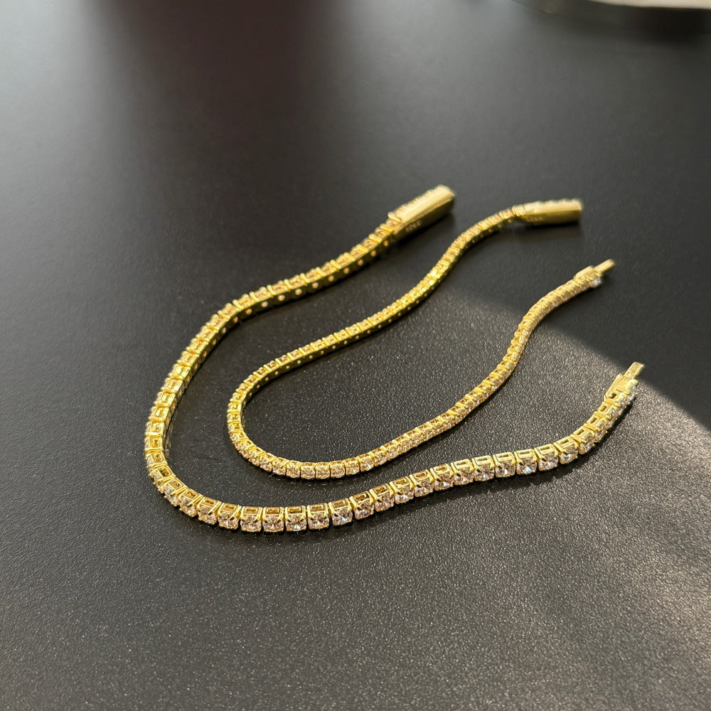 “Line Eclat” S925 Sterling Silver Tennis Bracelet