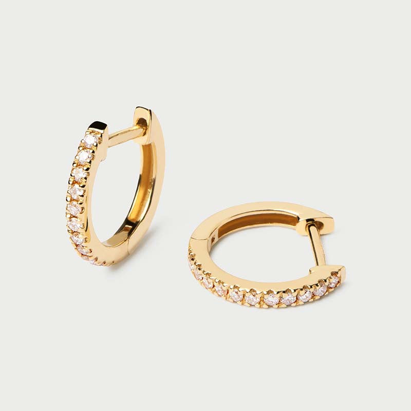 “Pavé Halo” S925 Sterling Silver Zircon Hoop Earrings