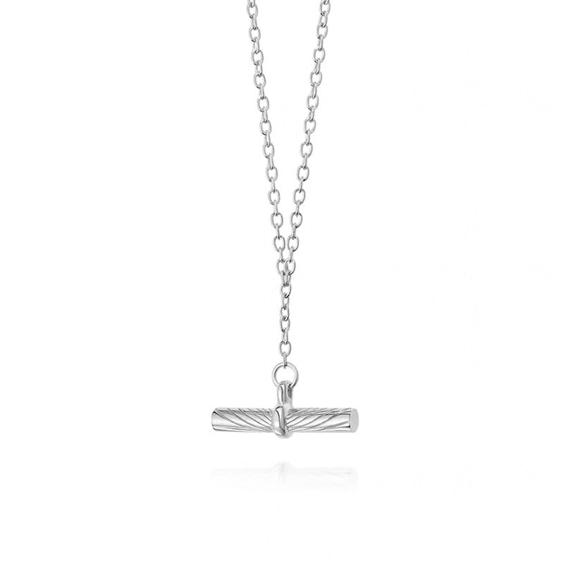“Balance Line” S925 Sterling Silver Geometric Cylinder Necklace