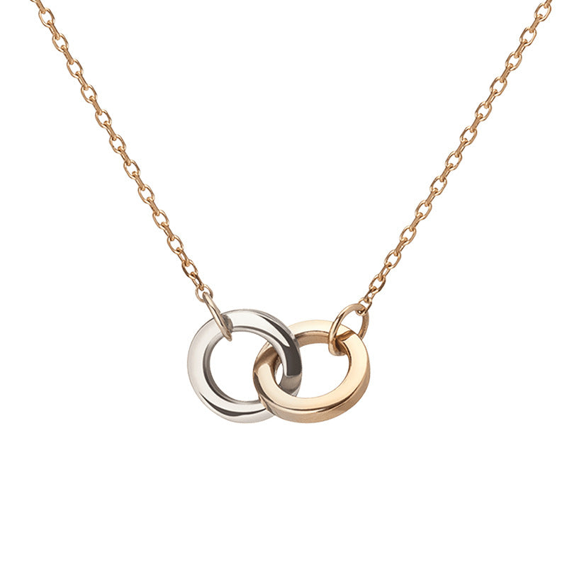 “Linked Orbit” S925 Sterling Silver Interlocking Circle Necklace