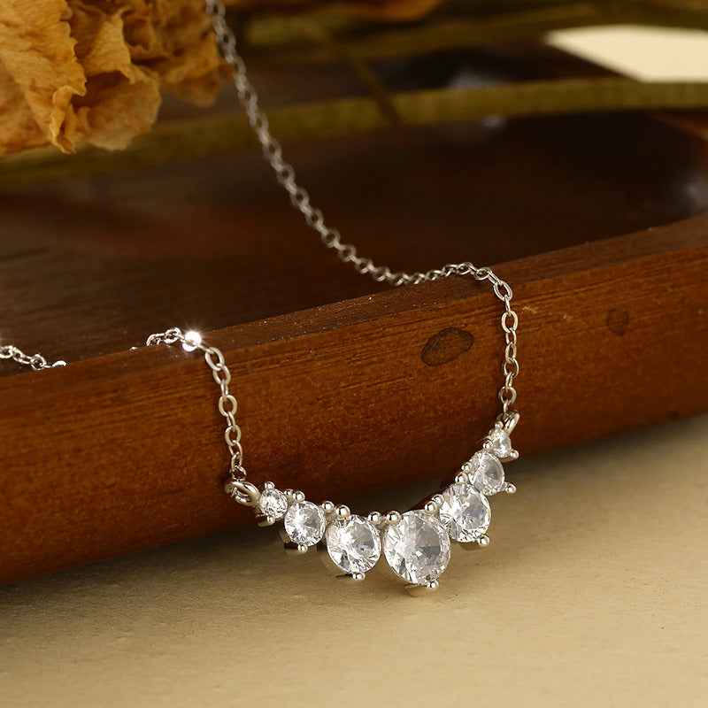 925 Sterling Silver Smiling Radiance Micro Pavé Zircon Necklace