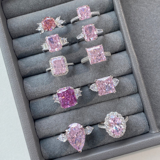 “Frosted Bloom” S925 Sterling Silver Ice-Cut Zircon Ring