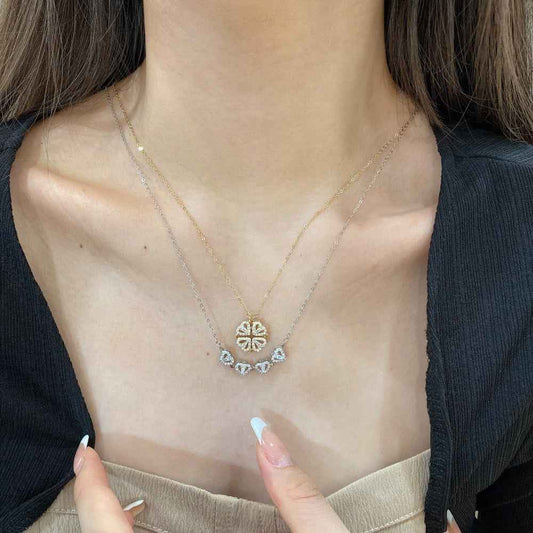 925 Sterling Silver Convertible Clover Heart Necklace – Lucky Morph