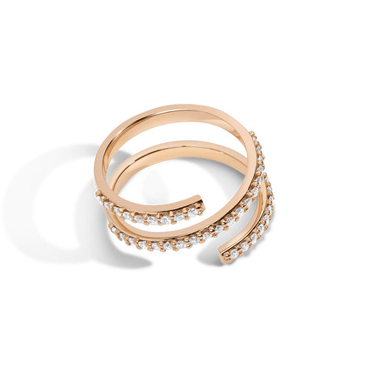 “Pure Orbit” S925 Sterling Silver Open Adjustable Zircon Ring