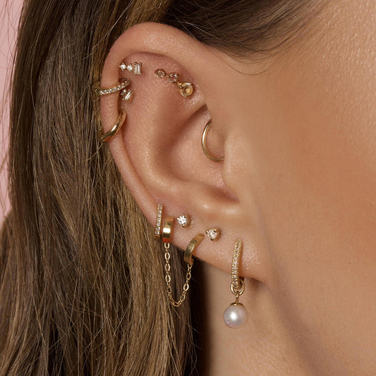 “Pearl Stardust” S925 Sterling Silver Pearl and Sparkling Accent Earrings