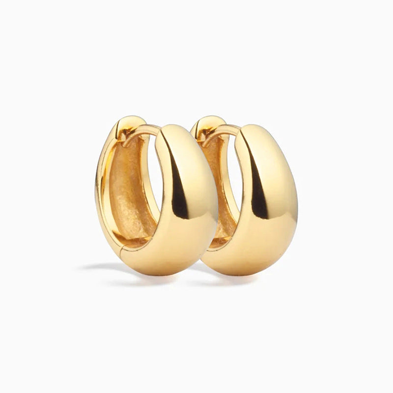 “Sleek Orbit” S925 Sterling Silver Smooth Circle Hoop Earrings