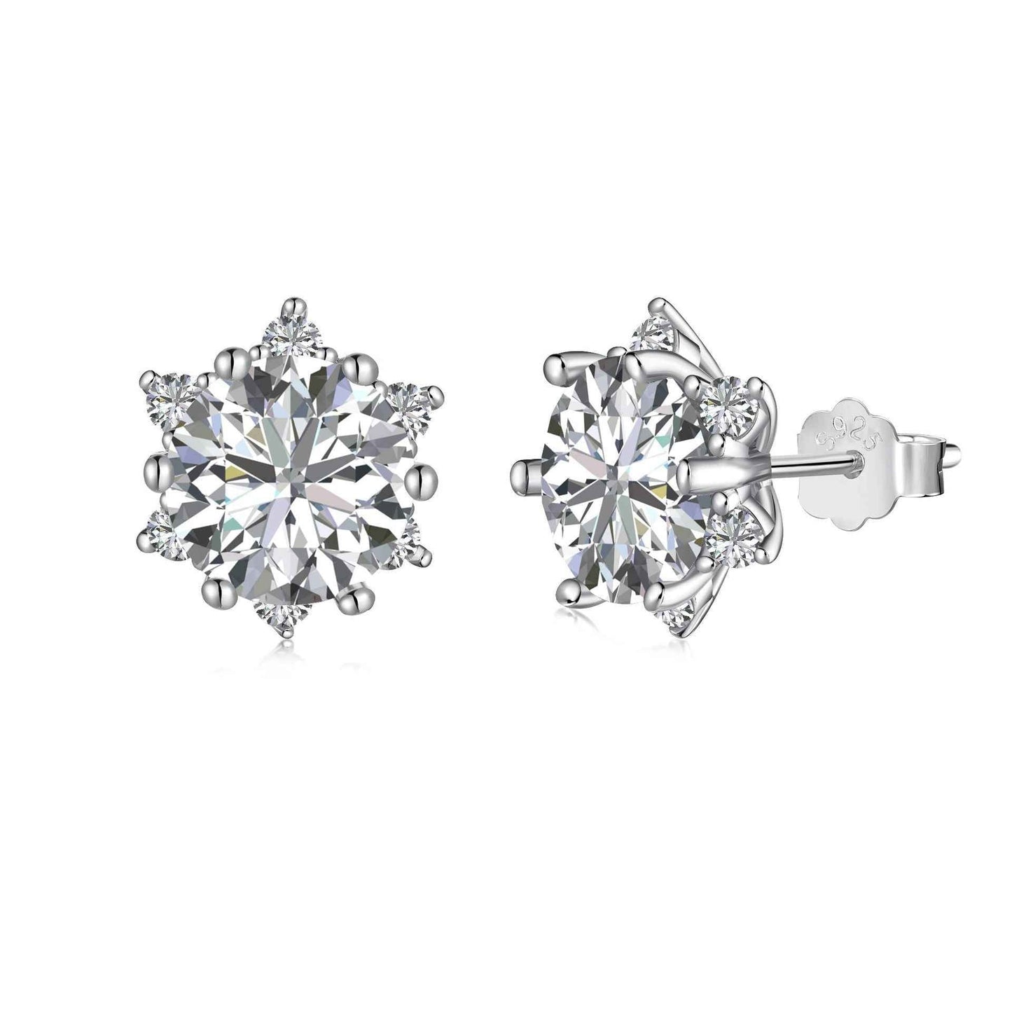Camellia Lumiere Floral Jewelry Set with Zircon in S925 Sterling Silver