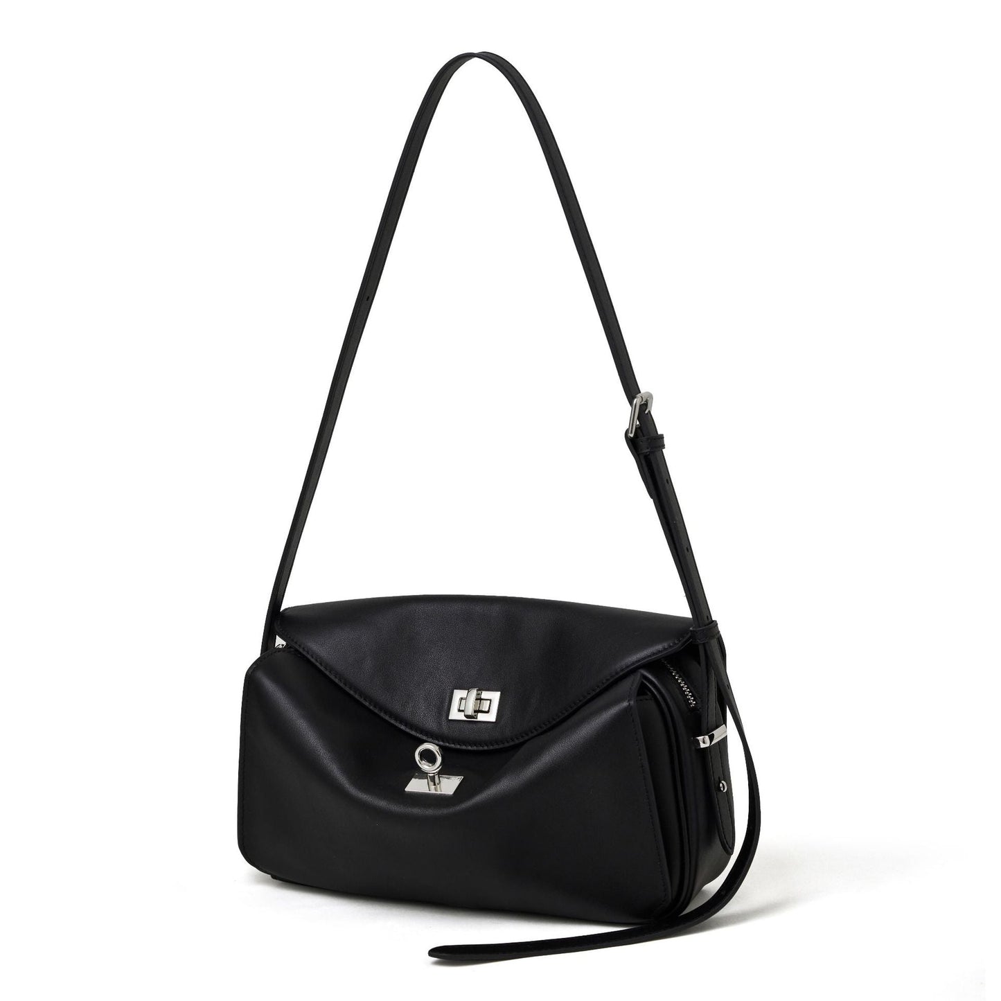 Women's Genuine Leather Envelope Flap Bag with Twist-Lock