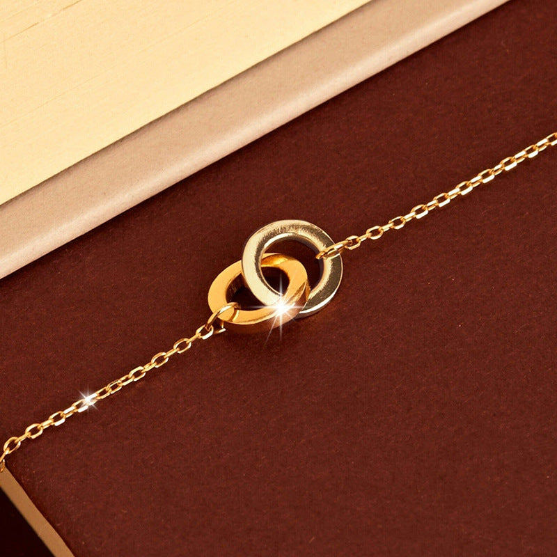 “Linked Orbit” S925 Sterling Silver Interlocking Circle Necklace