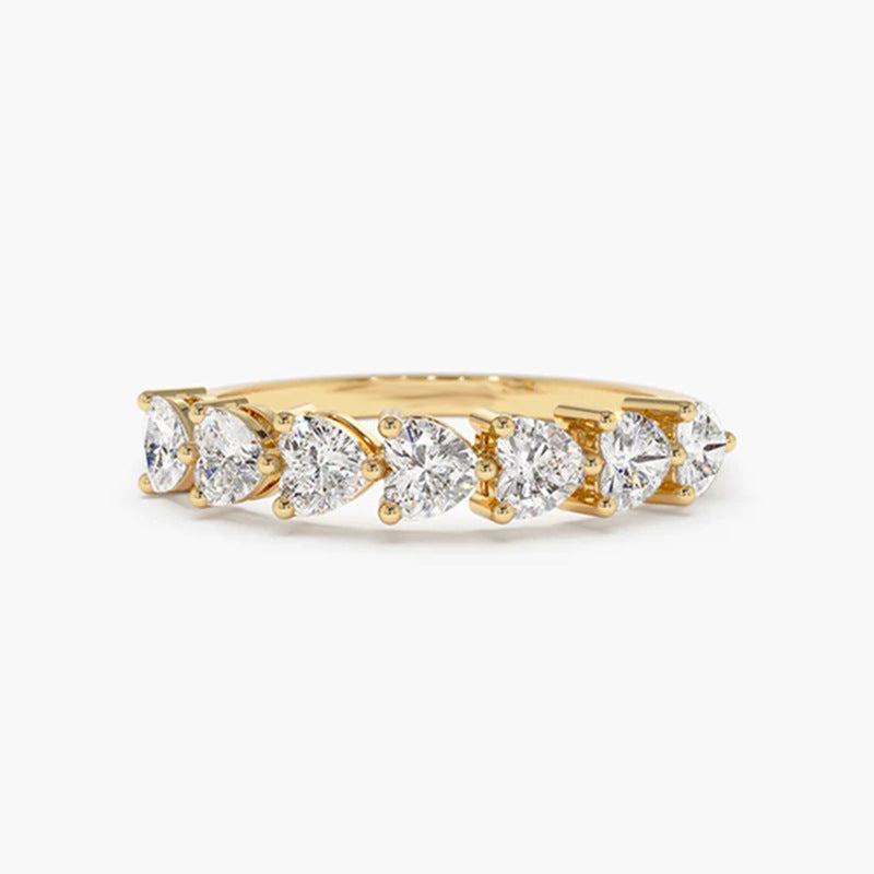 “Heartfall” S925 Sterling Silver Pave Heart Ring