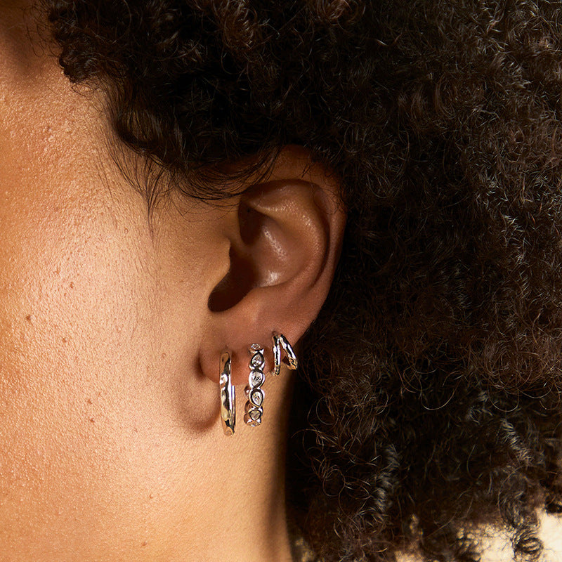 “Starry Halo” S925 Sterling Silver Star-Inspired Hoop Earrings with Sparkling Accents