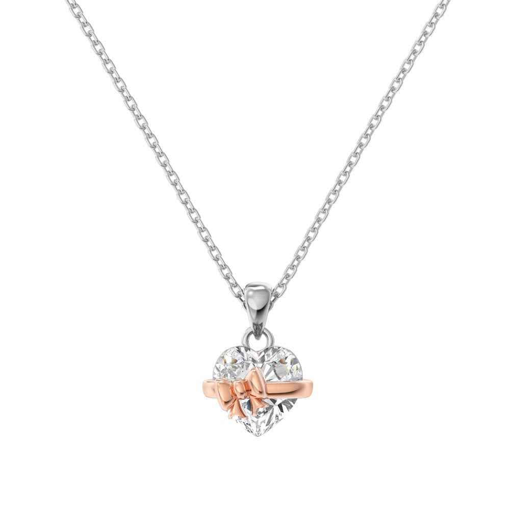 Ribbon Serenade Heart Bow Jewelry Set 925 Sterling Silver