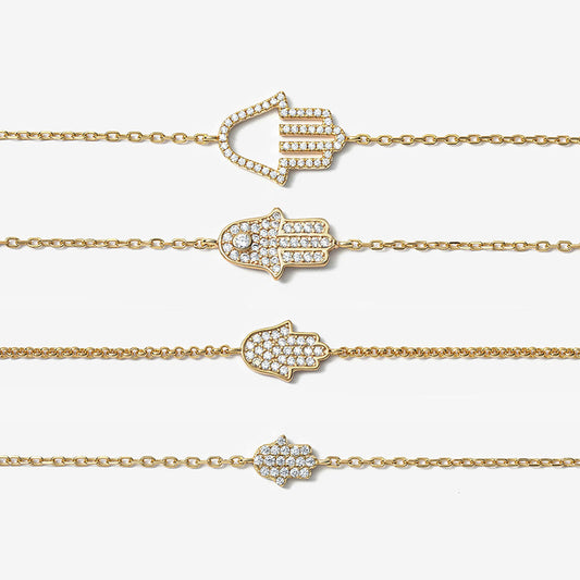 “Palm Glow” S925 Sterling Silver Zircon Hand Bracelet