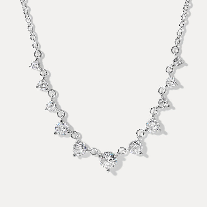 “Orbit Eclat” S925 Sterling Silver Zircon Circle Necklace