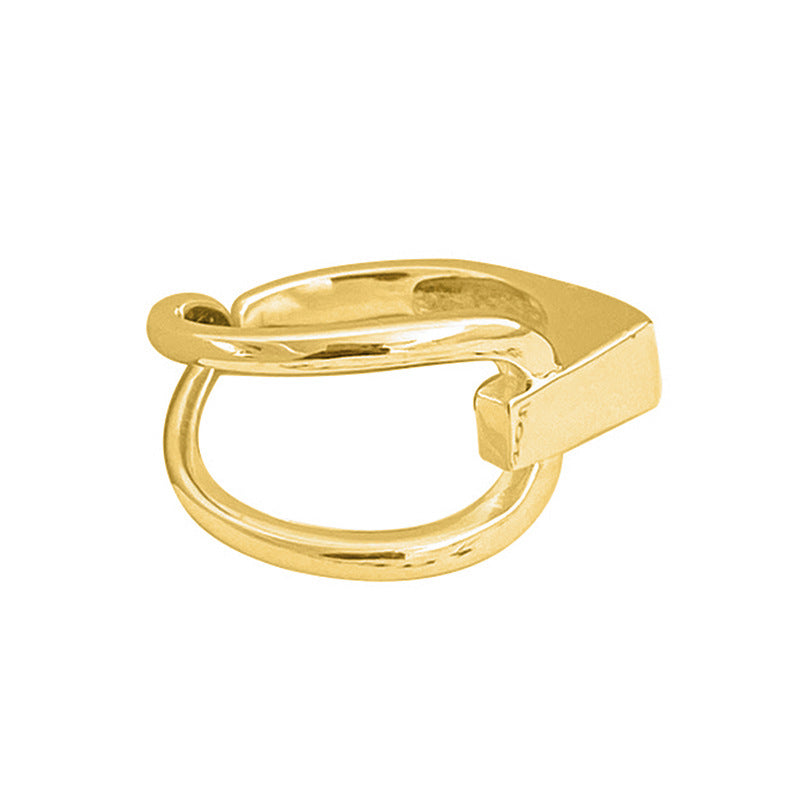 “Line Muse” S925 Sterling Silver Asymmetrical Open Ring