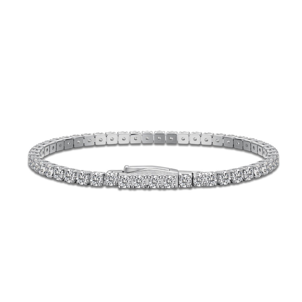 “Line Eclat” S925 Sterling Silver Tennis Bracelet