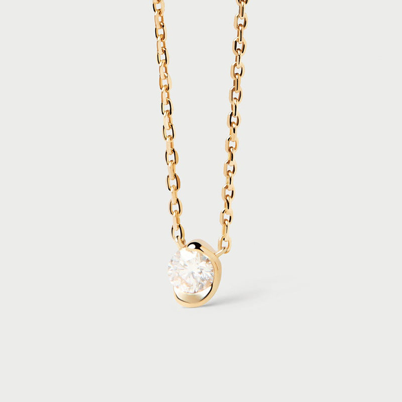 “Circle Halo” S925 Sterling Silver Zircon Solitaire Necklace