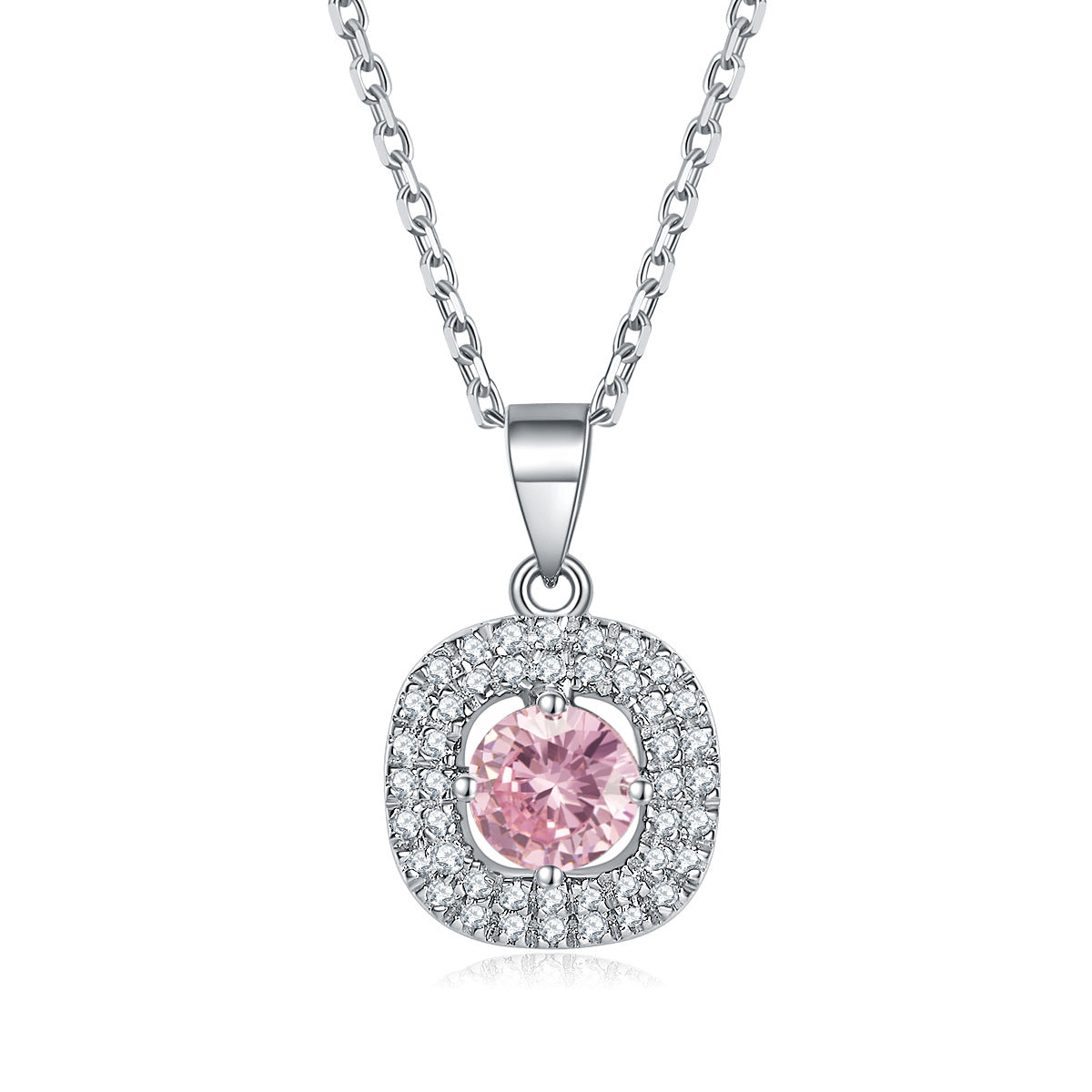 925 Sterling Silver Pink Zircon Jewelry Set – Pink Halo Symphony