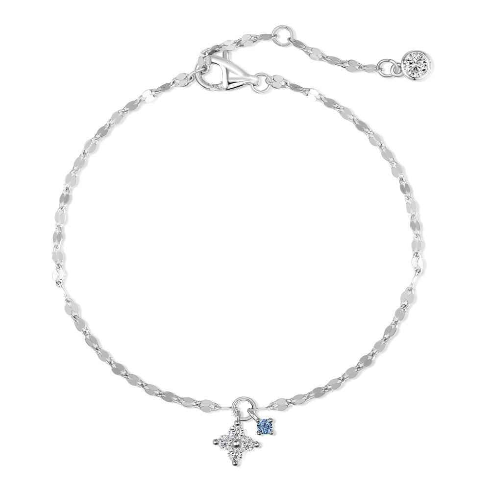 Lucky Glint Clover Charm Bracelet in S925 Sterling Silver