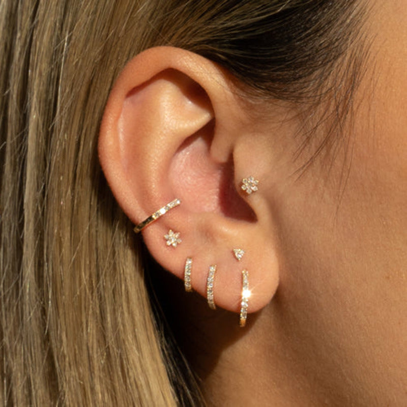 “Classic Orbit” S925 Sterling Silver Zircon Circle Hoop Earrings