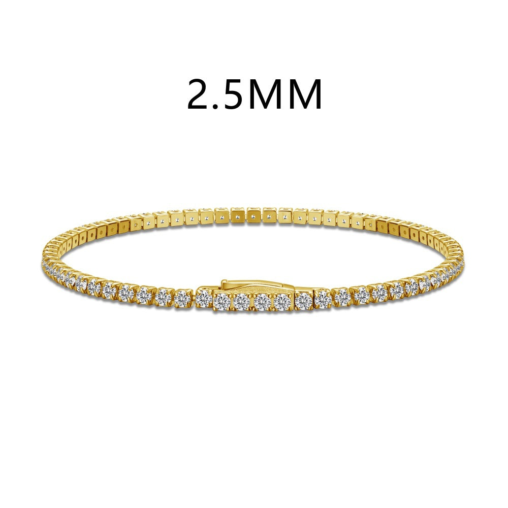 “Line Eclat” S925 Sterling Silver Tennis Bracelet