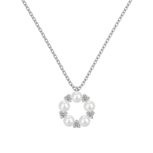 Pearl Halo S925 Silver Luminous Pearl Ring Pendant Necklace