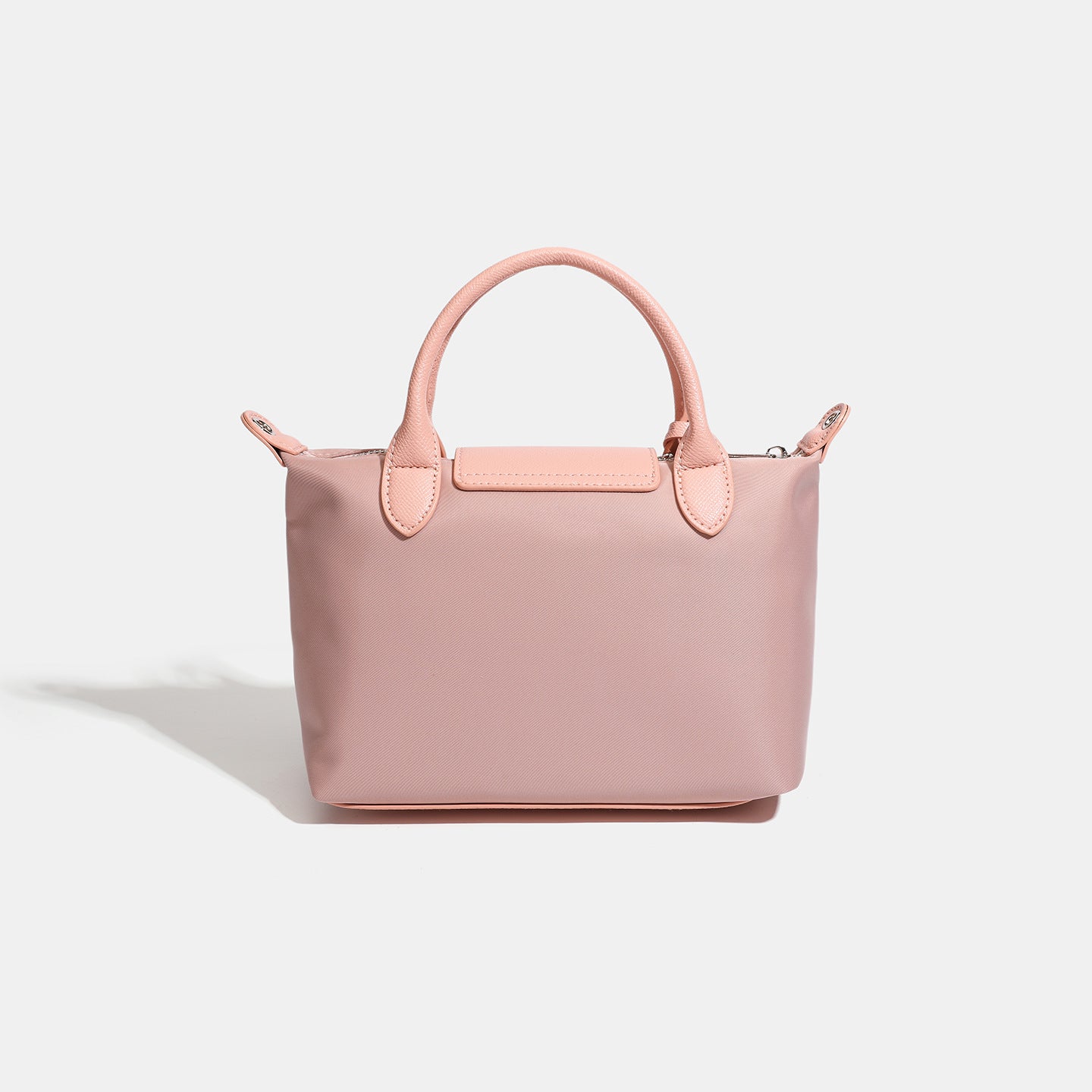 Women's Lightweight Nylon Dumpling Bag with Leather Trim