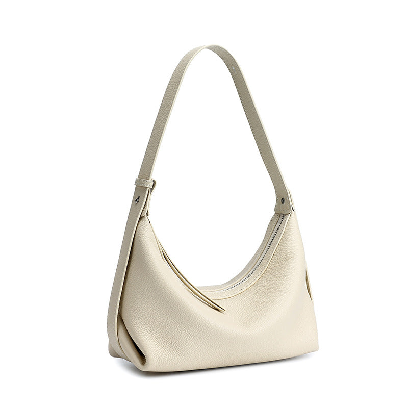 Women's Pebbled Cowhide Slouchy Hobo Bag with Hidden Strap