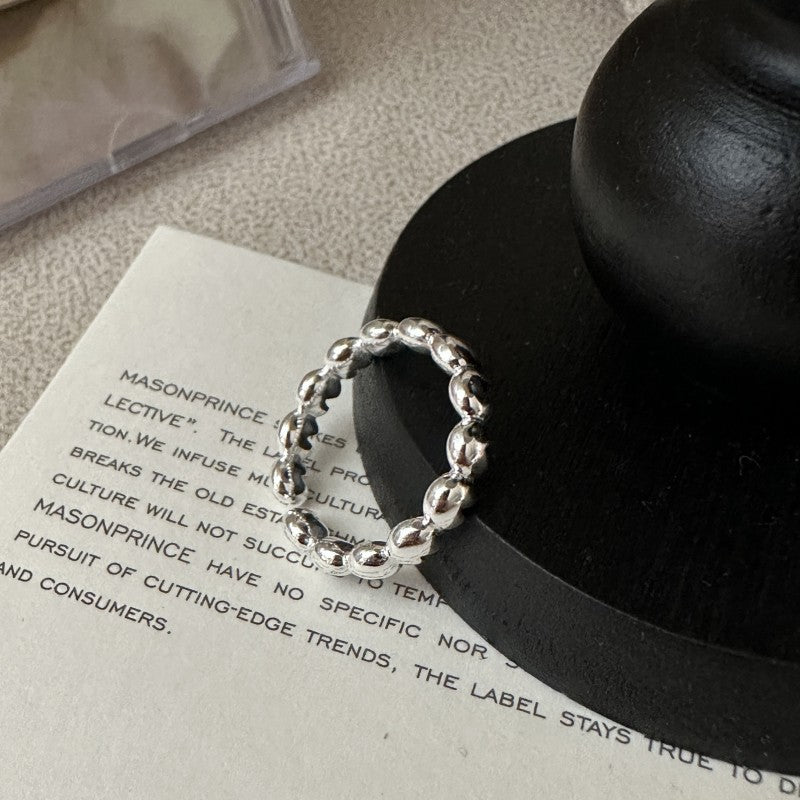 925 Sterling Silver Heart Muse Adjustable Open Ring Minimal Heart Band