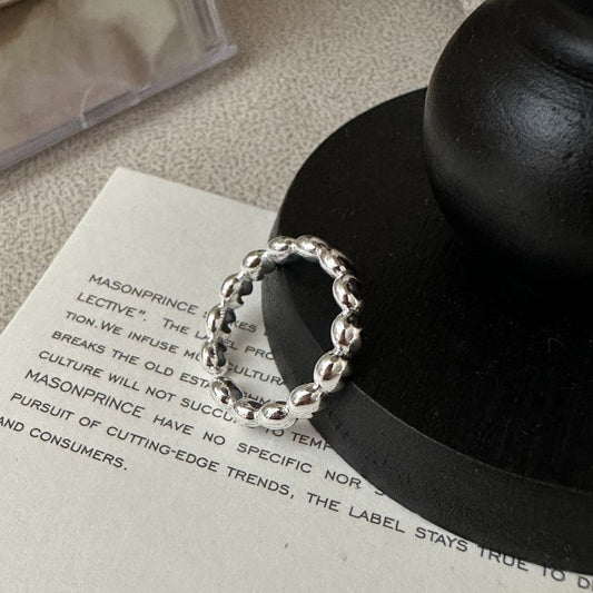 925 Sterling Silver Heart Muse Adjustable Open Ring Minimal Heart Band