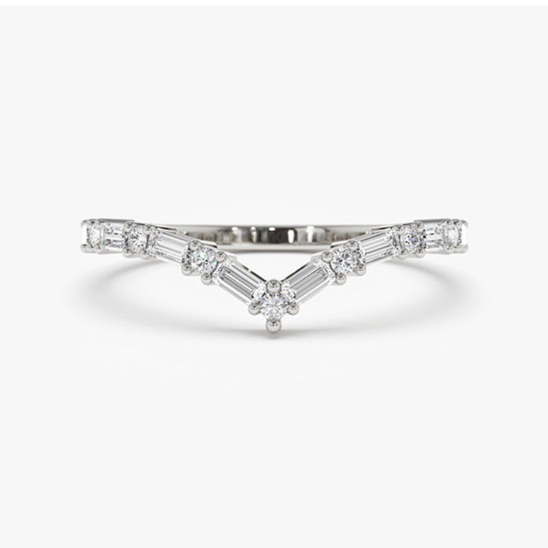“Edge Spark” S925 Sterling Silver Irregular Zircon Ring