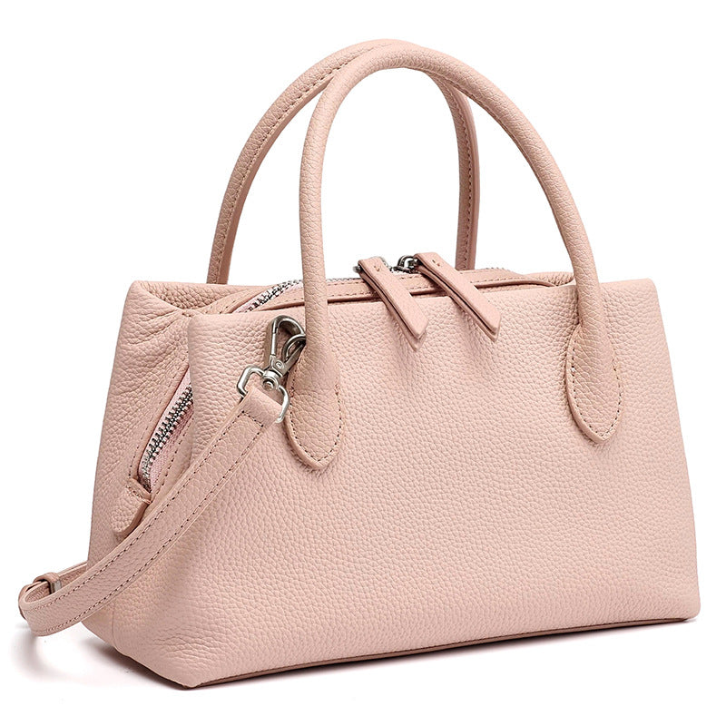 Women's Pebbled Cowhide Mini Tote Bag with Detachable Strap