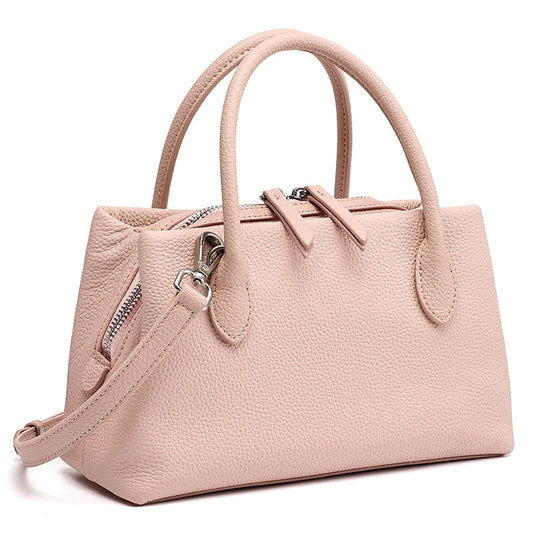 Women's Pebbled Cowhide Mini Tote Bag with Detachable Strap