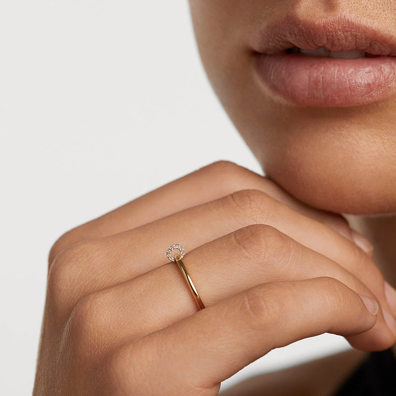 “Luxe Loop” S925 Sterling Silver Zircon Circle Ring