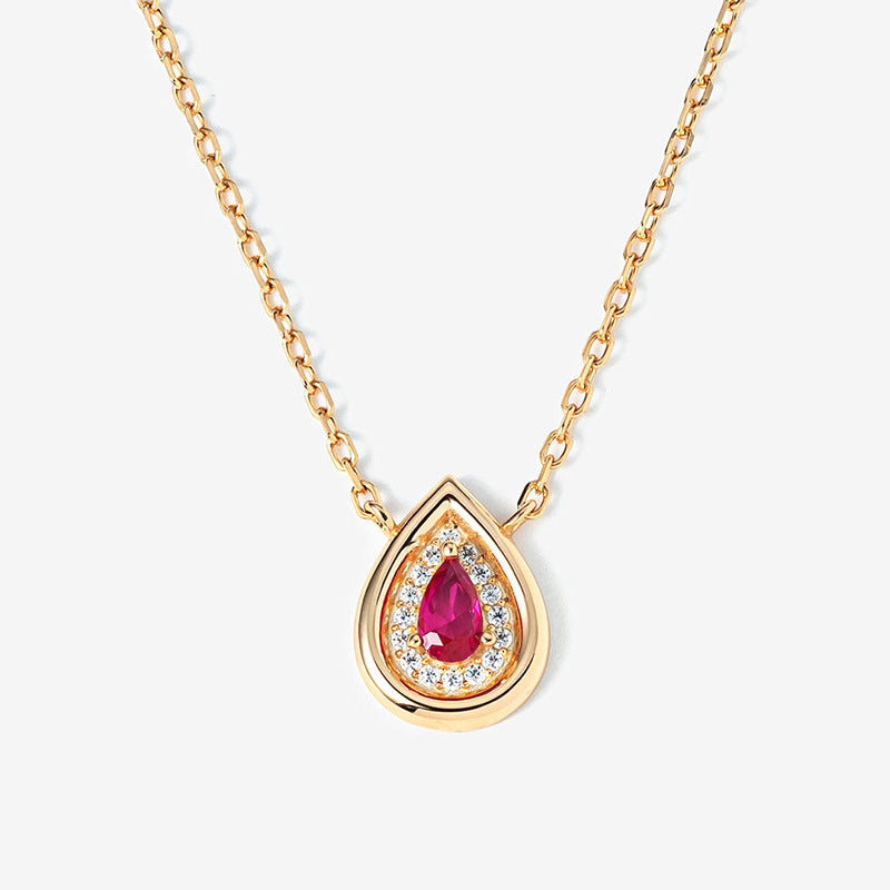 “Sweet Drop” S925 Sterling Silver Heart & Teardrop Necklace
