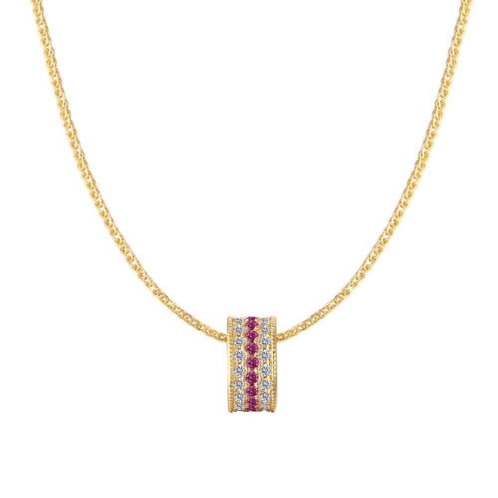 925 Sterling Silver Multi-Row Zircon Ring Pendant Necklace – Twilight Prism