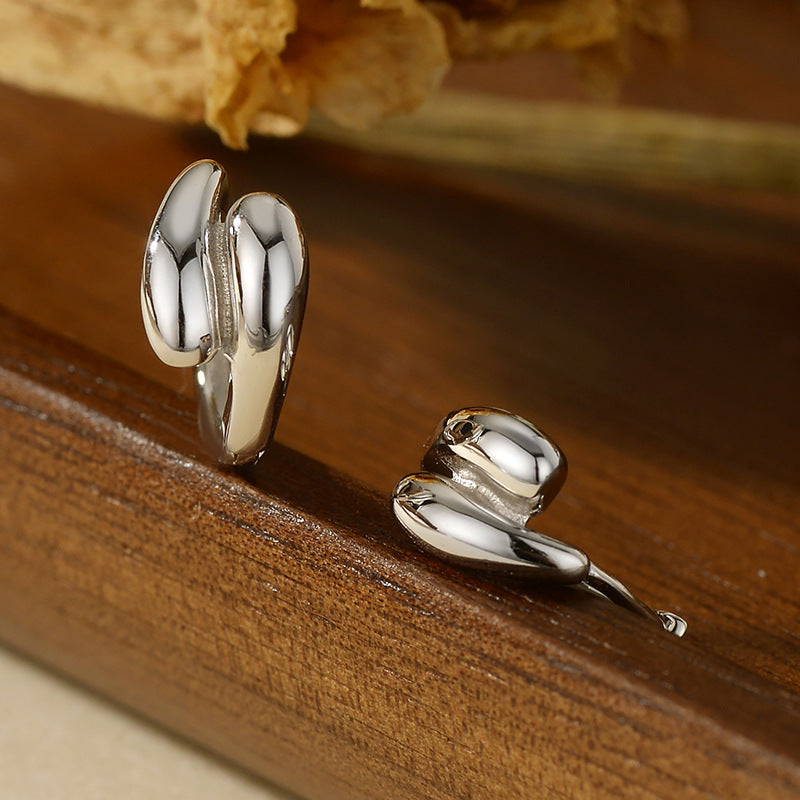 “Sleek Contour” S925 Sterling Silver Minimalist Hoop Earrings