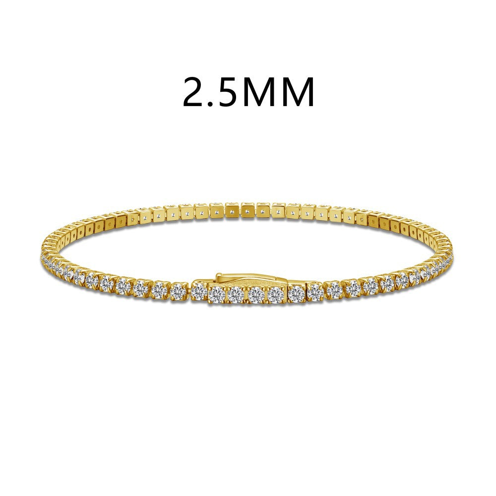 “Line Eclat” S925 Sterling Silver Tennis Bracelet