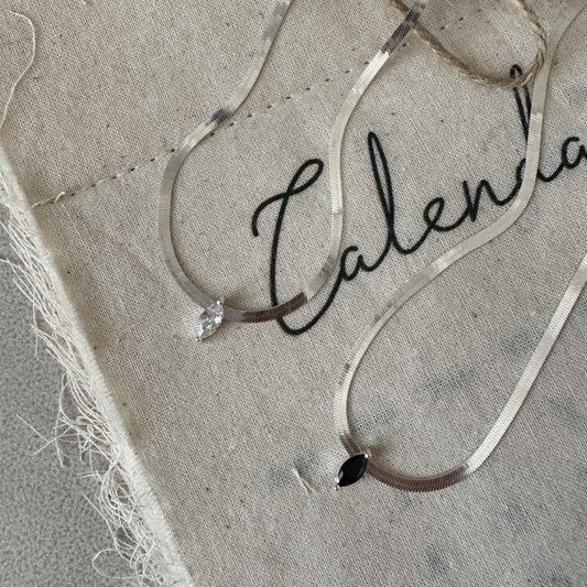 S925 Sterling Silver Zircon Snake Chain Necklace Adjustable