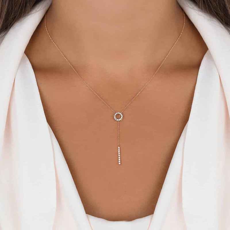 925 Sterling Silver Infinity Spark Adjustable Zircon Necklace Gold Platinum Plated
