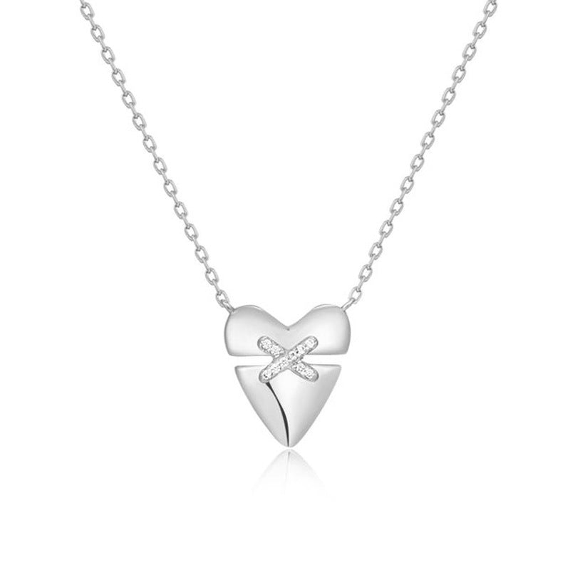 “Heartline” S925 Sterling Silver Minimalist Heart Pendant Necklace