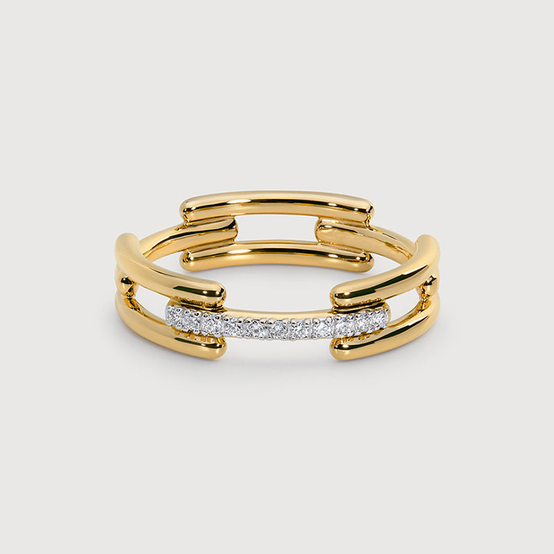“Lumiere Loop” S925 Sterling Silver Irregular Zircon Ring