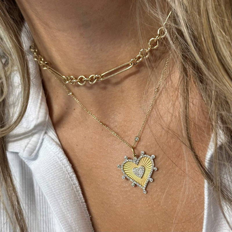 “Heartline Luxe” S925 Sterling Silver Zircon Heart Necklace