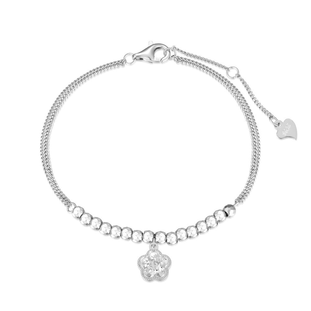 925 Sterling Silver Lucky Flower Charm Bracelet – Blossom Fortune