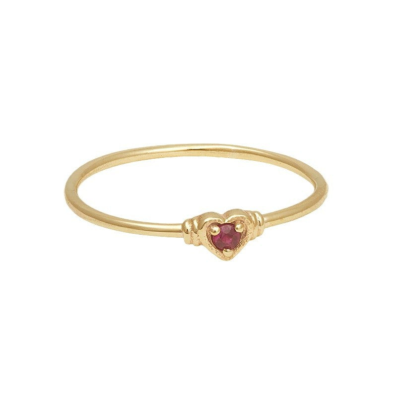 “Heart Spark” S925 Sterling Silver Micro-Pavé Heart Ring