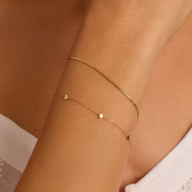 “Heart Muse” S925 Sterling Silver Minimalist Heart Bracelet