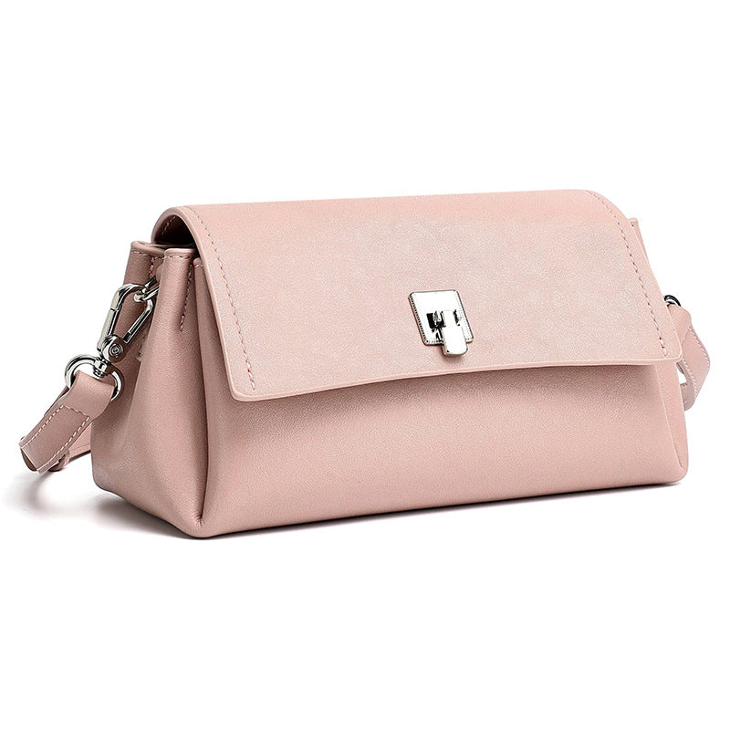 Women's Pebbled Cowhide Pillow Bag with Twist-Lock