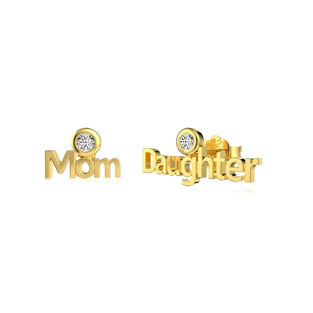 Mama Link S925 Sterling Silver Mom Necklace and Earrings Set